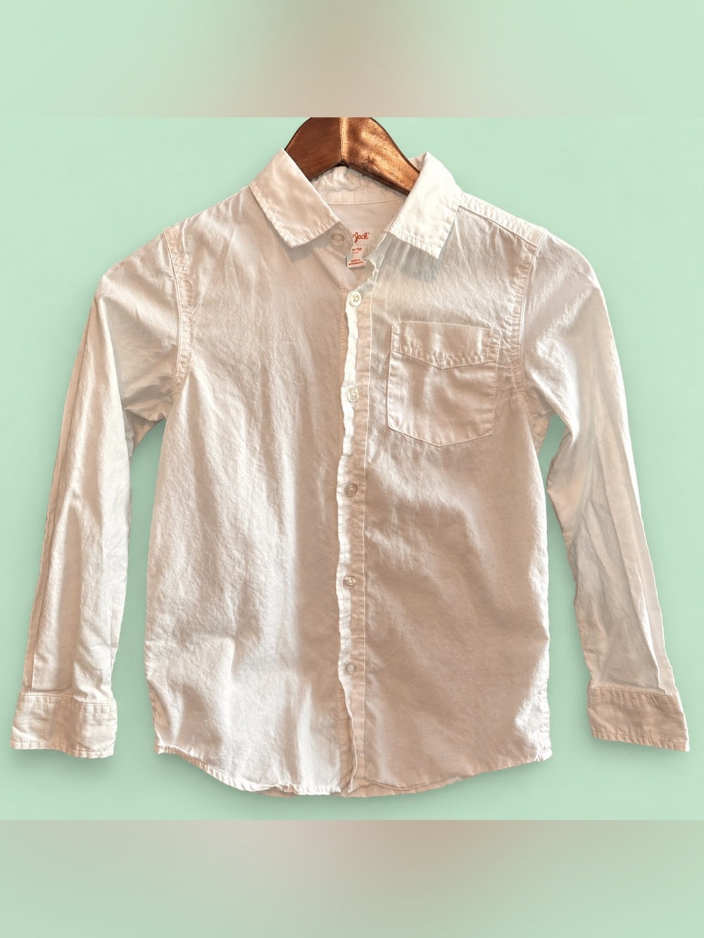 KIDS Cat & Jack White Cotton Button-Down‎ Long Sleeve Shirt - MEDIUM